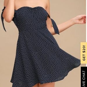 Twirl Me Around Navy Blue Print Dress